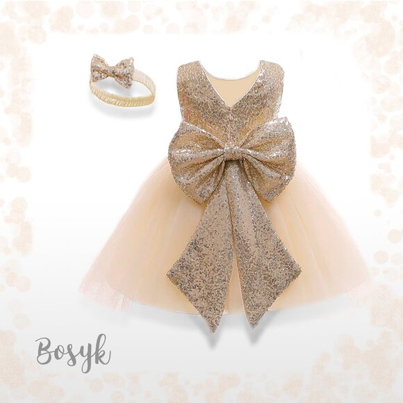 Golden Princess Dress - Champagne - Dress for Girls - Elegant Dress for Girls - Picture 2 of 3